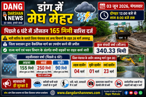 डांग में मेघ मेहर : पिछले 6 घंटे में औसतन 165 मिमी बारिश दर्ज, 28 ग्रामीण सड़कें बंद, प्रशासन ने वैकल्पिक मार्ग अपनाने की अपील